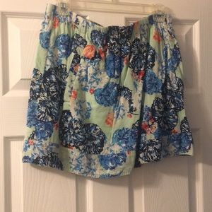 J crew mint floral mini skirt with pockets